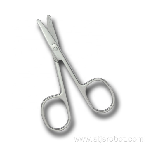 Fantastic Quality Sharp Tip Mirror Beauty Scissors Silver Color Beard Eyebrow Nose-hair Trimming Tools